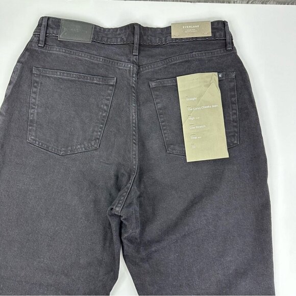 Everlane‎ Women's NWT Black The Curvy Cheeky Straight Leg Jean W32/L26 Crop - Picture 6 of 11